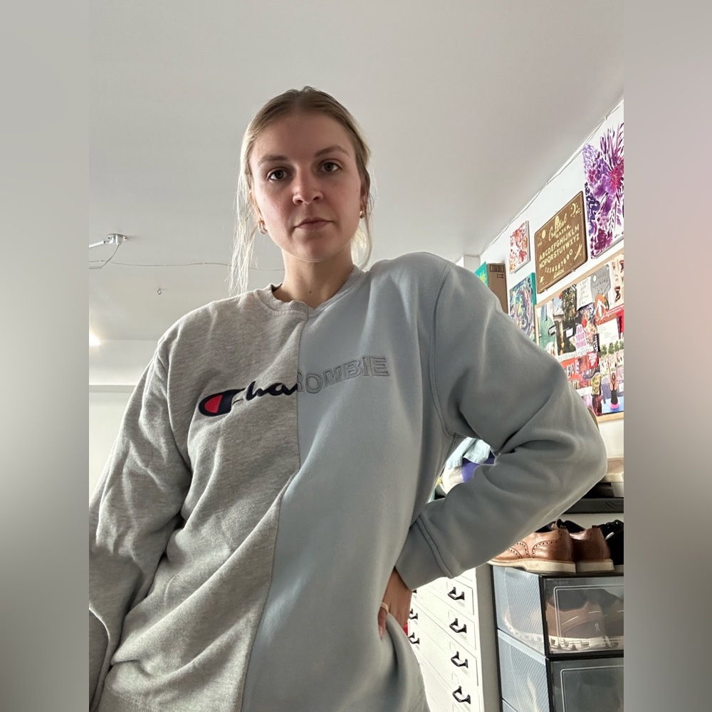 Handmade yin yang crewneck sweatshirt